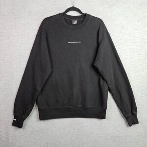 Unlabeled Men's Medium Black Graphic Crewneck Sweatshirt Pullover